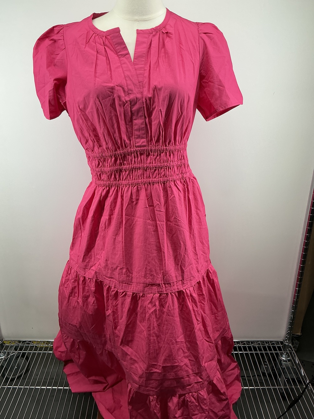100% Organic Cotton Poplin Tiered Maxi Dress